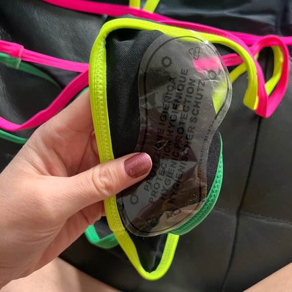 Bold Neon Black Trim High Waist and Leg Triangle Bikini - Picture 5 of 8